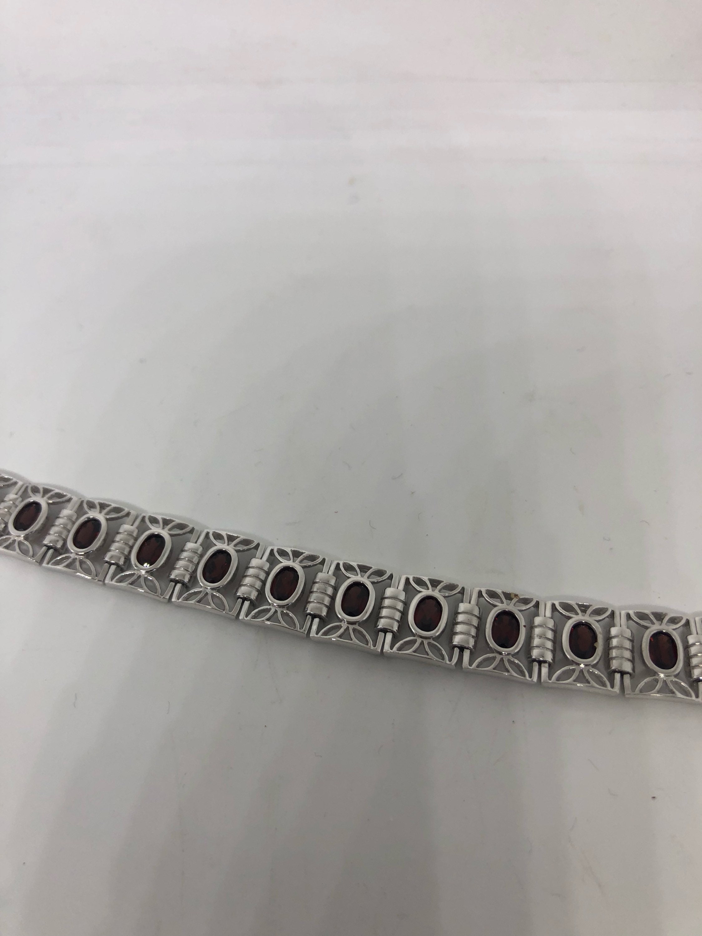 ヴィンテージ ボヘミアン レッド ガーネット ブレスレット 925