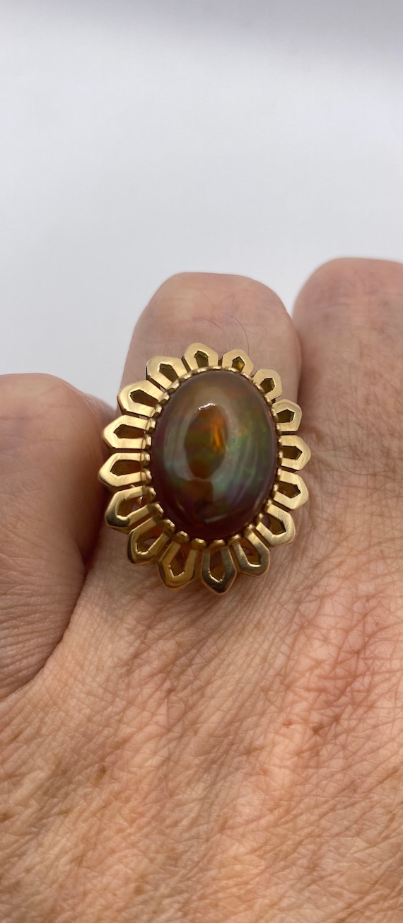 Vintage Orange Fire Opal 14k gold Ring - Gem