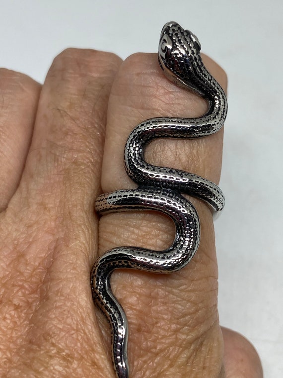 Vintage Silver Stainless Steel Snake Ring
