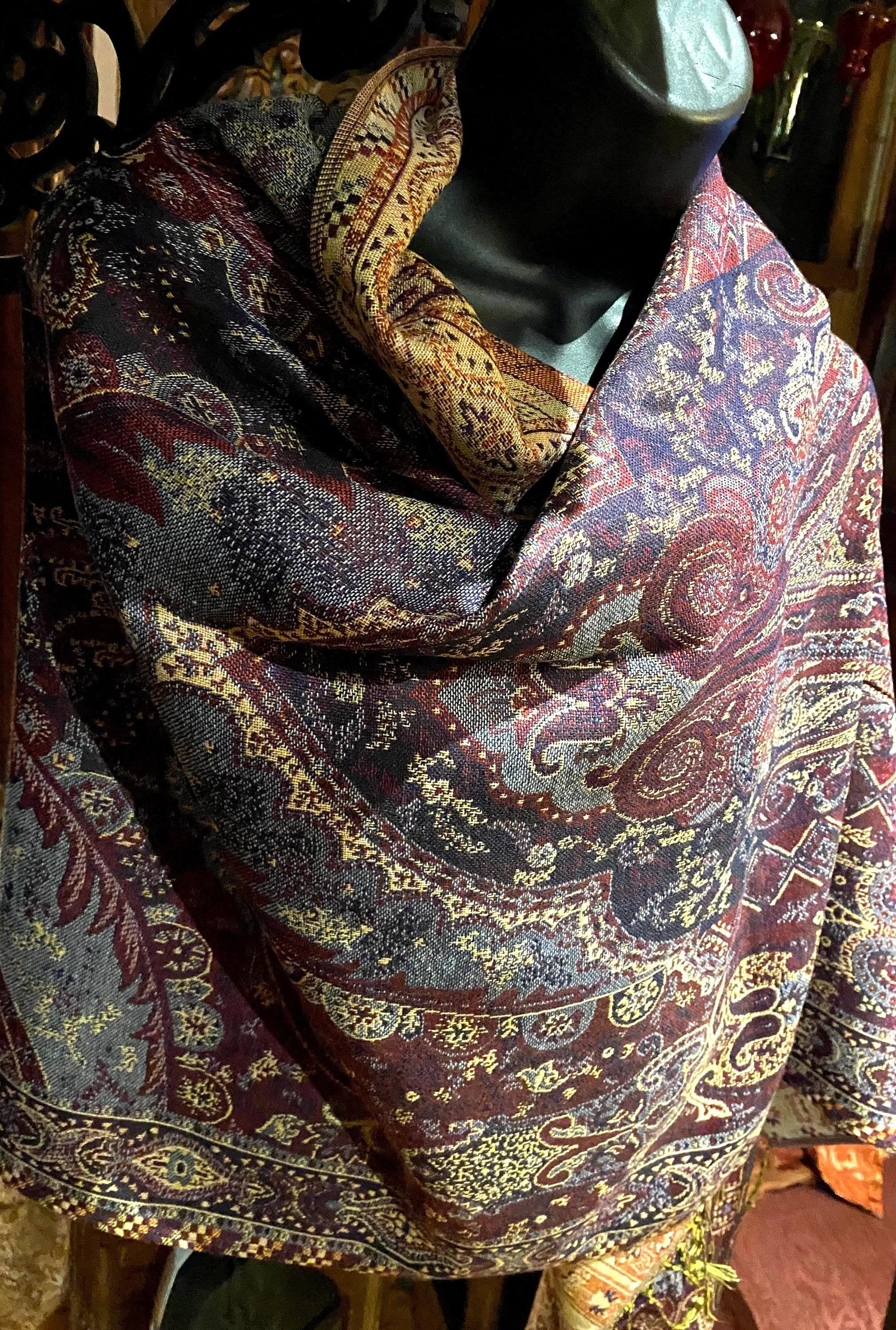小物 paisley pattern long stole PASKMLNA Paisley Jacquard Pashmina Shawl Wrap Scarf Stole