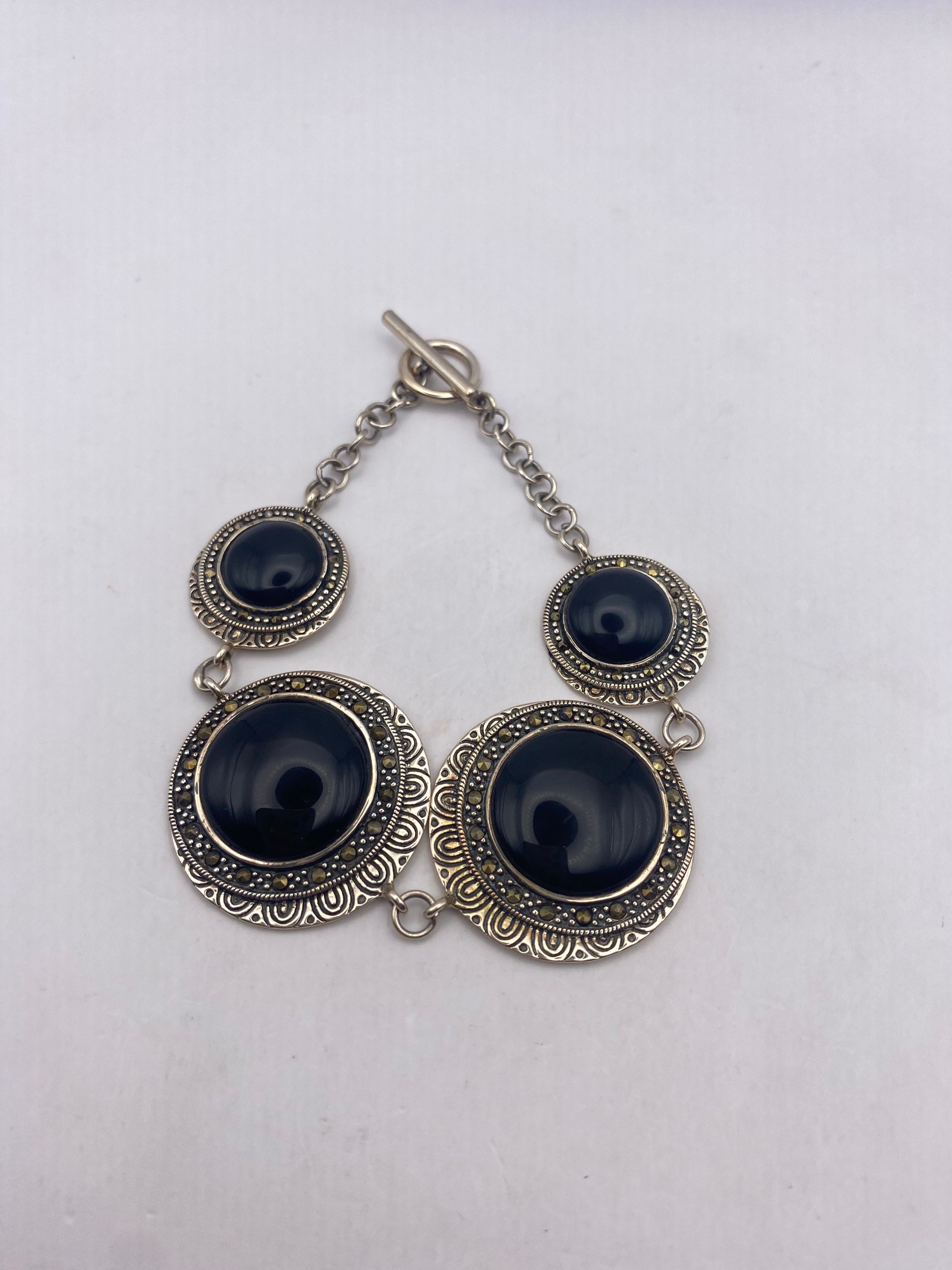 VINTAGE ヴィンテージ ブラックオニキス ブレスレット シルバー925 メキシコ製 MEXICO VINTAGE ブラックオニキス ブレスレット 925