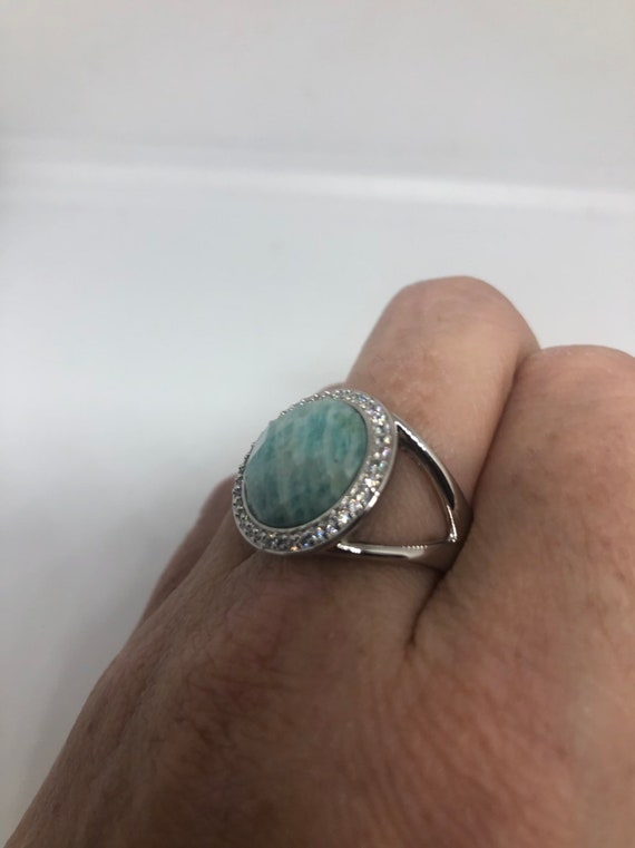 Vintage Genuine Blue Amazonite 925 Sterling Silver