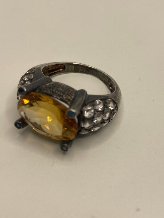 Vintage Golden Citrine 925 Sterling Silver Cockta… - image 3