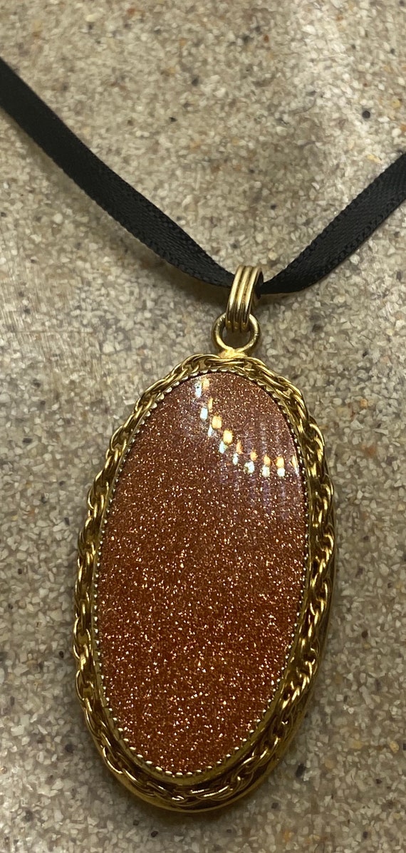 Vintage Golden Sandstone Gold Filled Necklace Chok