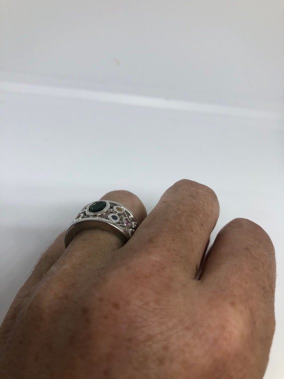 Vintage Handmade Genuine Mixed Tourmaline Golden … - image 3