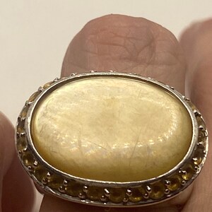 Vintage Mother of Pearl Wing 925 Sterling Silver Ring