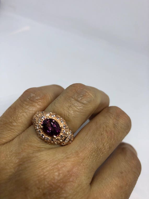 Vintage Bohemian Rhodolite Garnet White Sapphire … - image 5