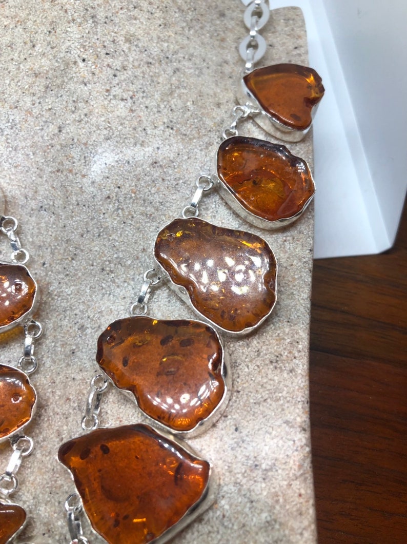Vintage Baltic Amber Silver necklace