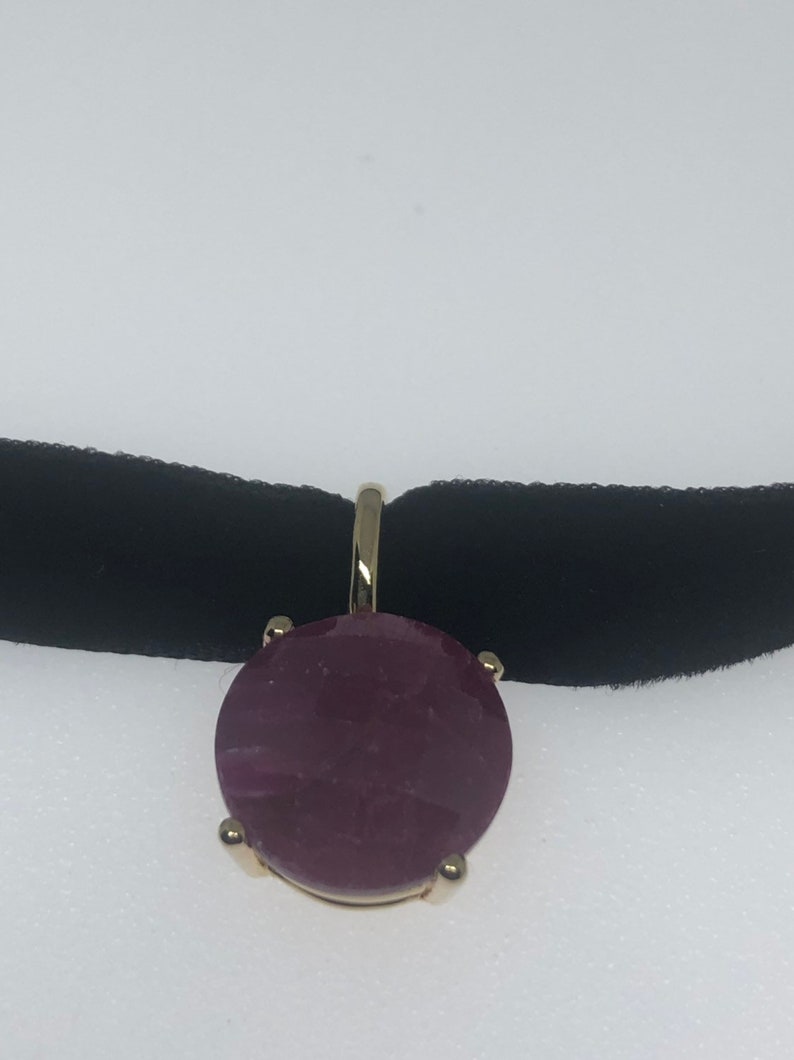 Vintage Handmade 925 Sterling Silver Gold Rhodium Finish Ruby Pendant