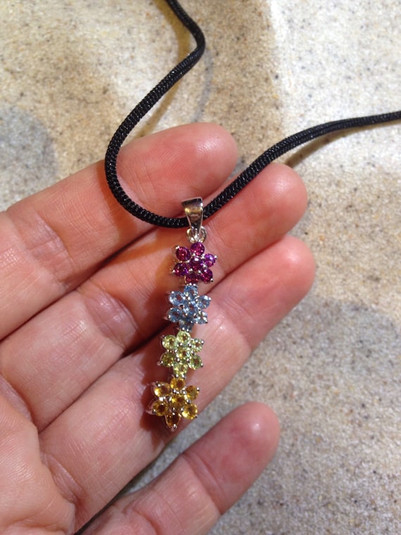 ヴィンテージ アメジスト、ペリドット ブルートパーズ 925