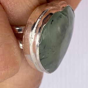 Vintage Green Nephrite Jade Heart Ring