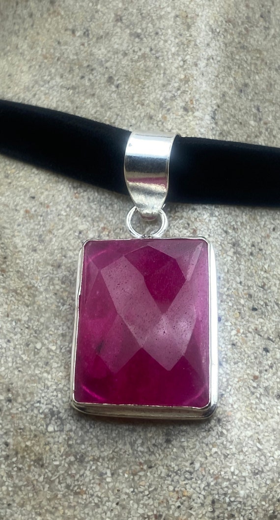 Vintage Antique Pink Raw Ruby Choker Necklace