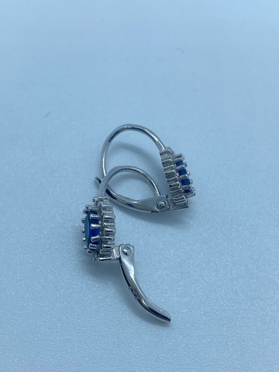 Vintage Blue Iolite Earrings 925 Sterling Silver … - image 3