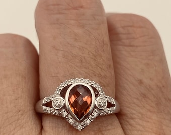 Vintage Pink Toumaline 925 Sterling Silver Ring