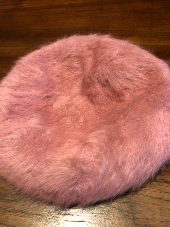 Vintage Wool angora 10 in Beret Hat - image 7
