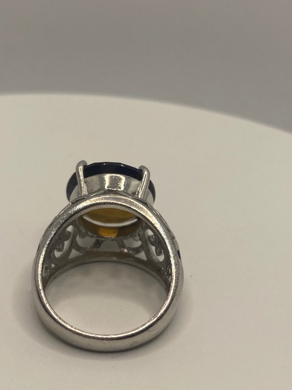 Vintage Smoky Topaz 925 Sterling Silver Ring Size… - image 8