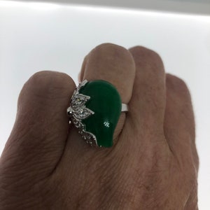 Vintage Lucky Green Nephrite Jade Ring