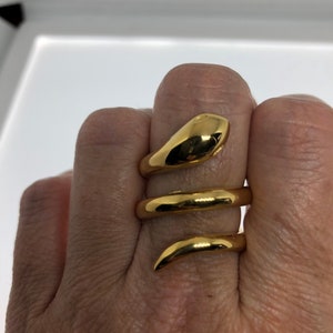 Vintage Golden Stainless Steel adustable Snake Ring