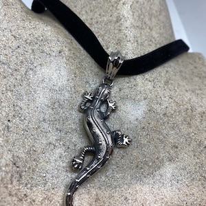 Vintage Handmade Stainless Steel Lizard Amulet Pendant