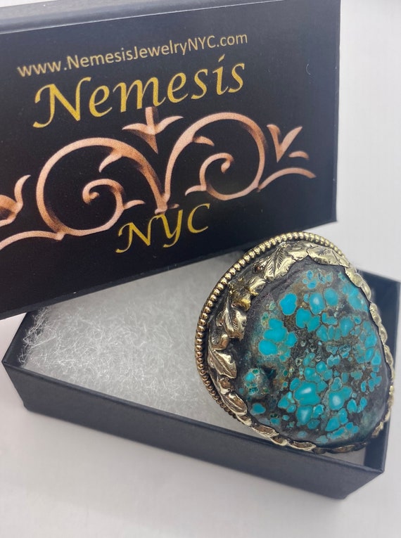 Vintage Blue Genuine Tibetan Turquoise Ring Adjust