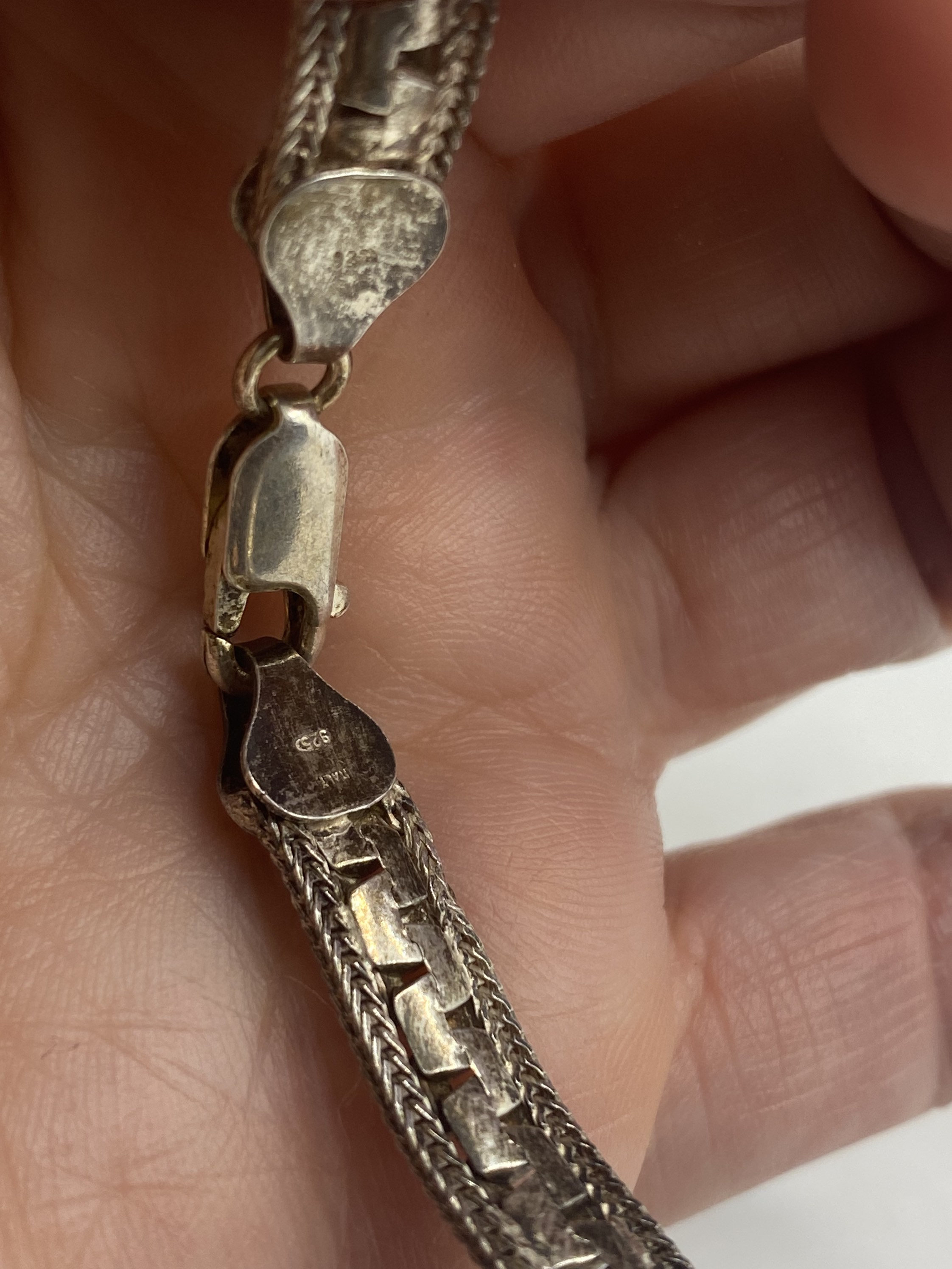 ヴィンテージ 925 スターリングシルバー チェーンリンクブレスレット