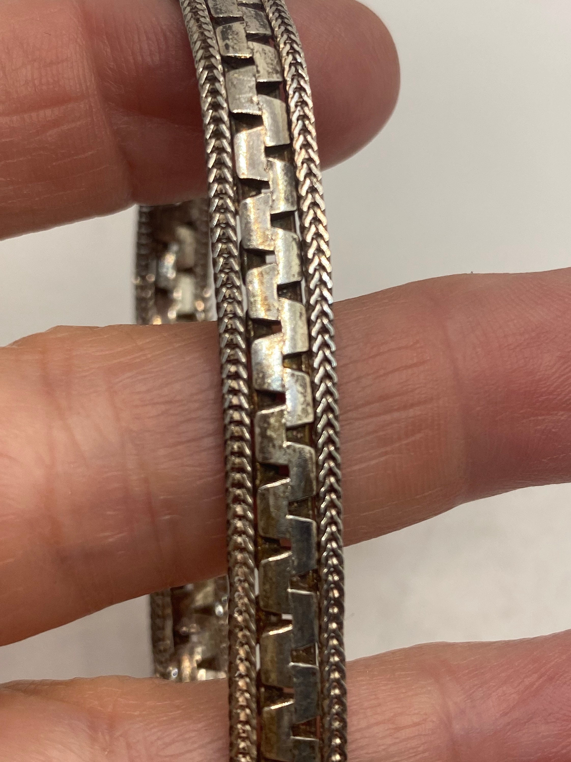 ヴィンテージ925スターリングシルバーチェーンリンク ブレスレット ヴィンテージ 925 スターリングシルバー チェーンリンクブレスレット