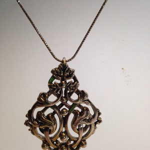 Handmade 925 Sterling Silver Vintage filligree Large Pendant