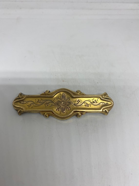 Vintage Flower Gold filled Brooch Pin - image 1