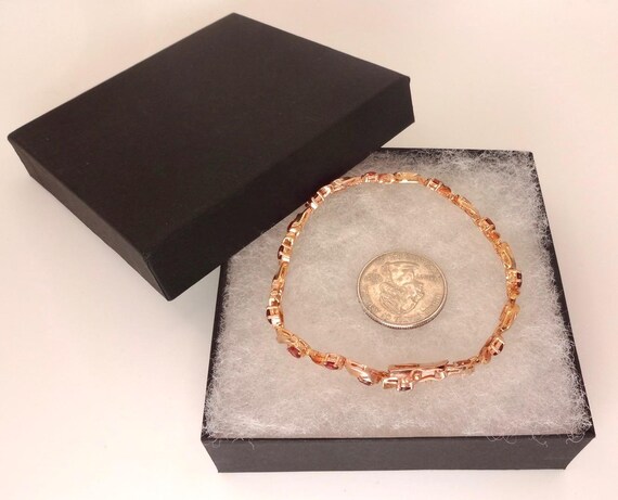 Bohemian Red Garnet Bracelet Rose Golden 925 Ster… - image 8