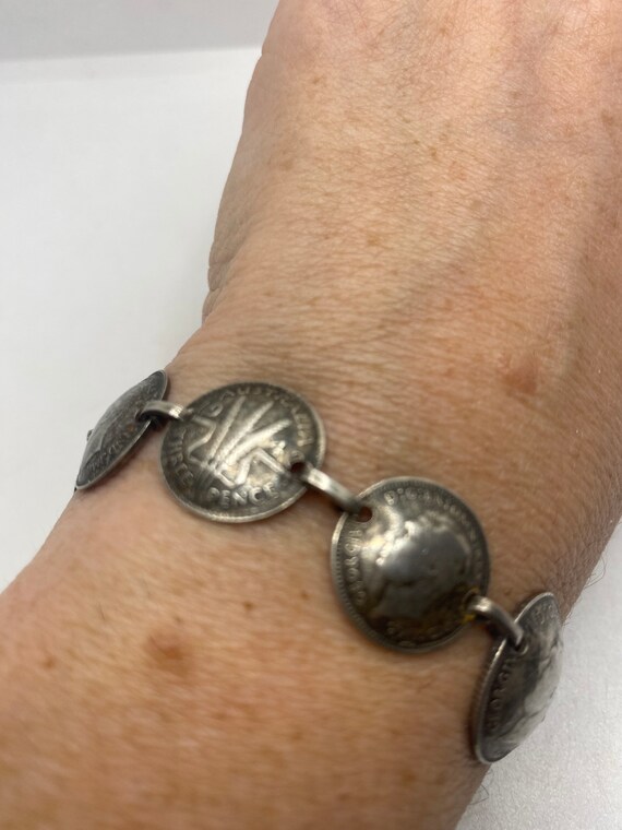 Vintage 925 Sterling Silver Coin Bracelet - image 8