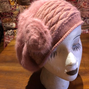 Vintage Wool angora 10 in Beret Hat image 2