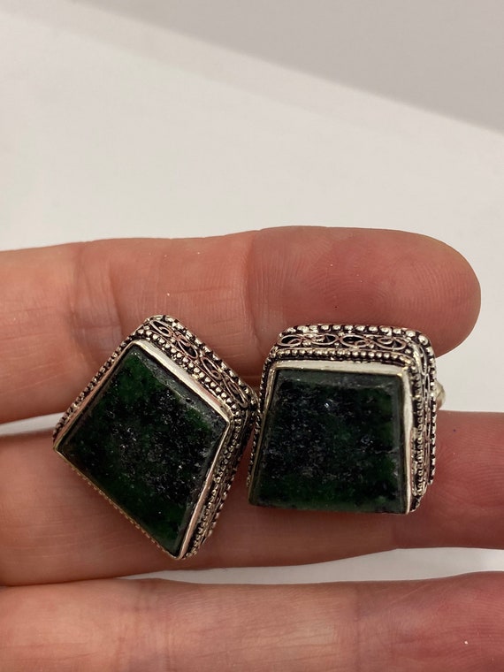 Vintage Ruby Zoisite Cuff Links - image 3