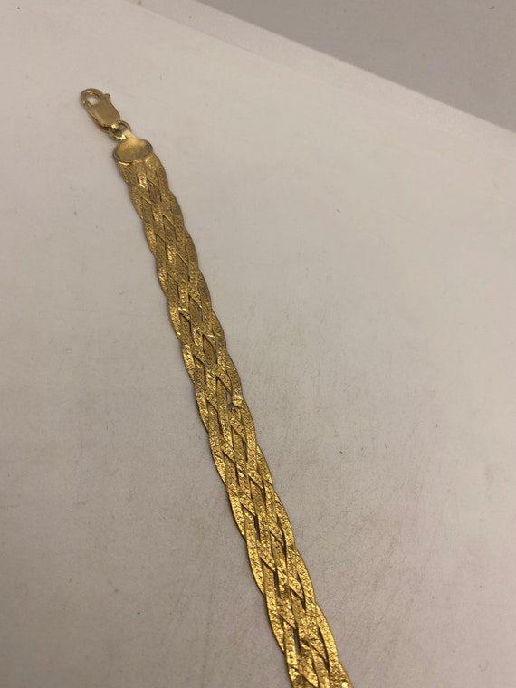 Vintage Golden 925 Sterling Silver Chain Link Bra… - image 2
