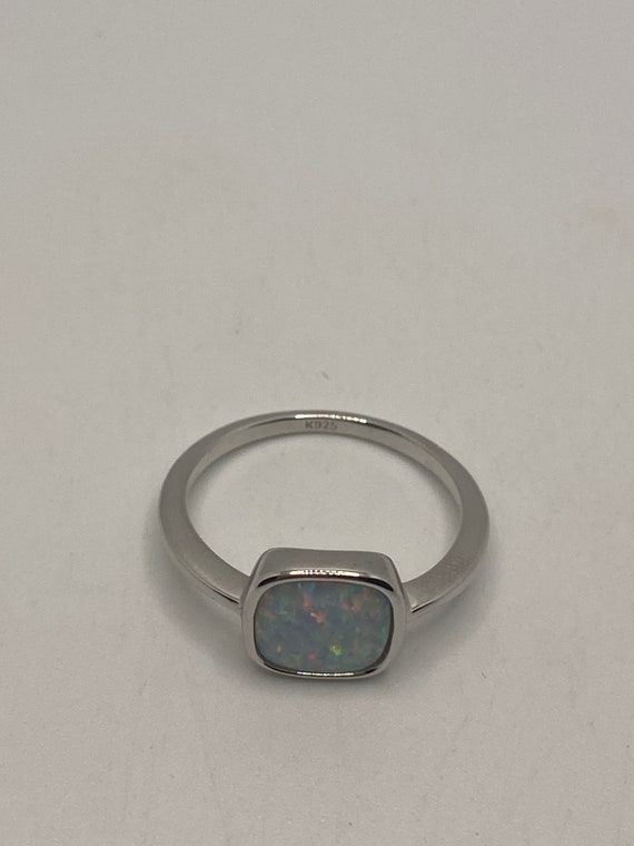 Vintage Opal 925 Sterling Silver Inlay Ring - image 5