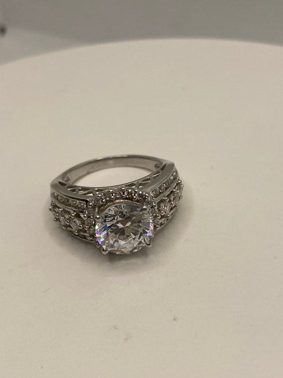 Vintage White Sapphire and CZ 925 Sterling Silver… - image 3