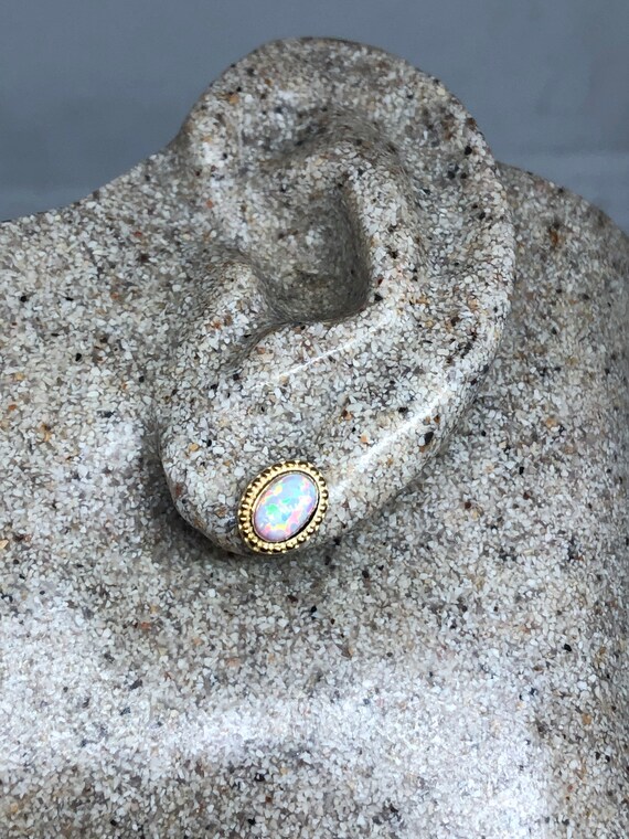 Vintage White Opal Earrings 925 Sterling Silver S… - image 6