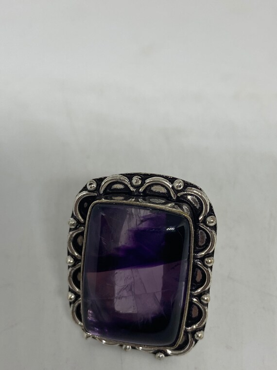 Vintage Genuine Amethyst Ring Size 8 - image 2
