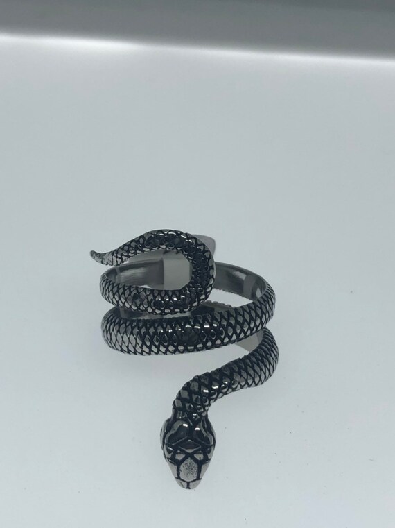 Vintage Gothic Stainless Steel Snake Serpant Mens… - image 6
