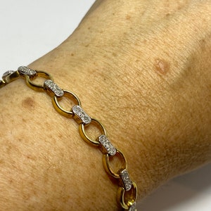 Vintage Diamond Bracelet Deco Gold 925 Sterling Silver