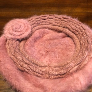 Vintage Wool angora 10 in Beret Hat image 3