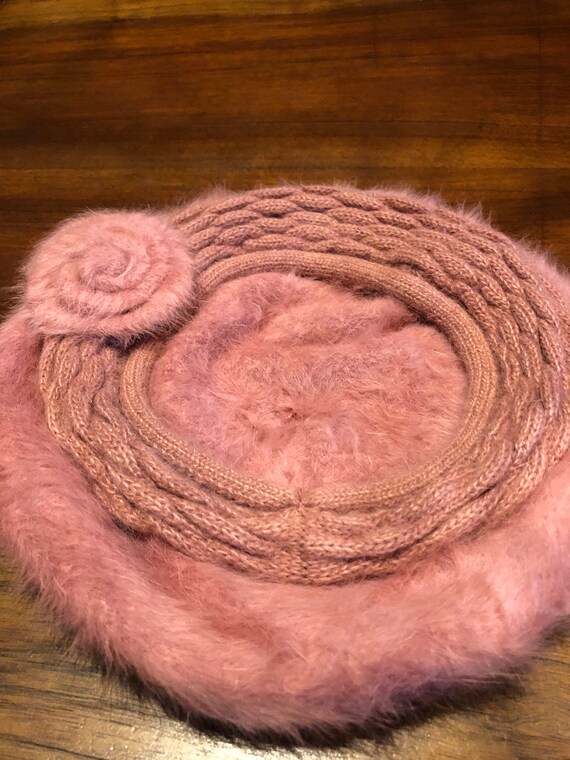 Vintage Wool angora 10 in Beret Hat - image 3