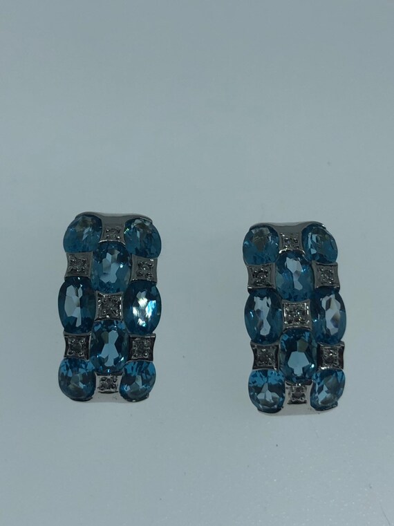 Vintage Mixed Genuine Blue Topaz Gemstone Filigre… - image 3