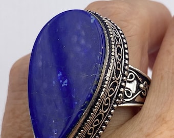 Vintage Blue Genuine Lapis Lazuli Ring