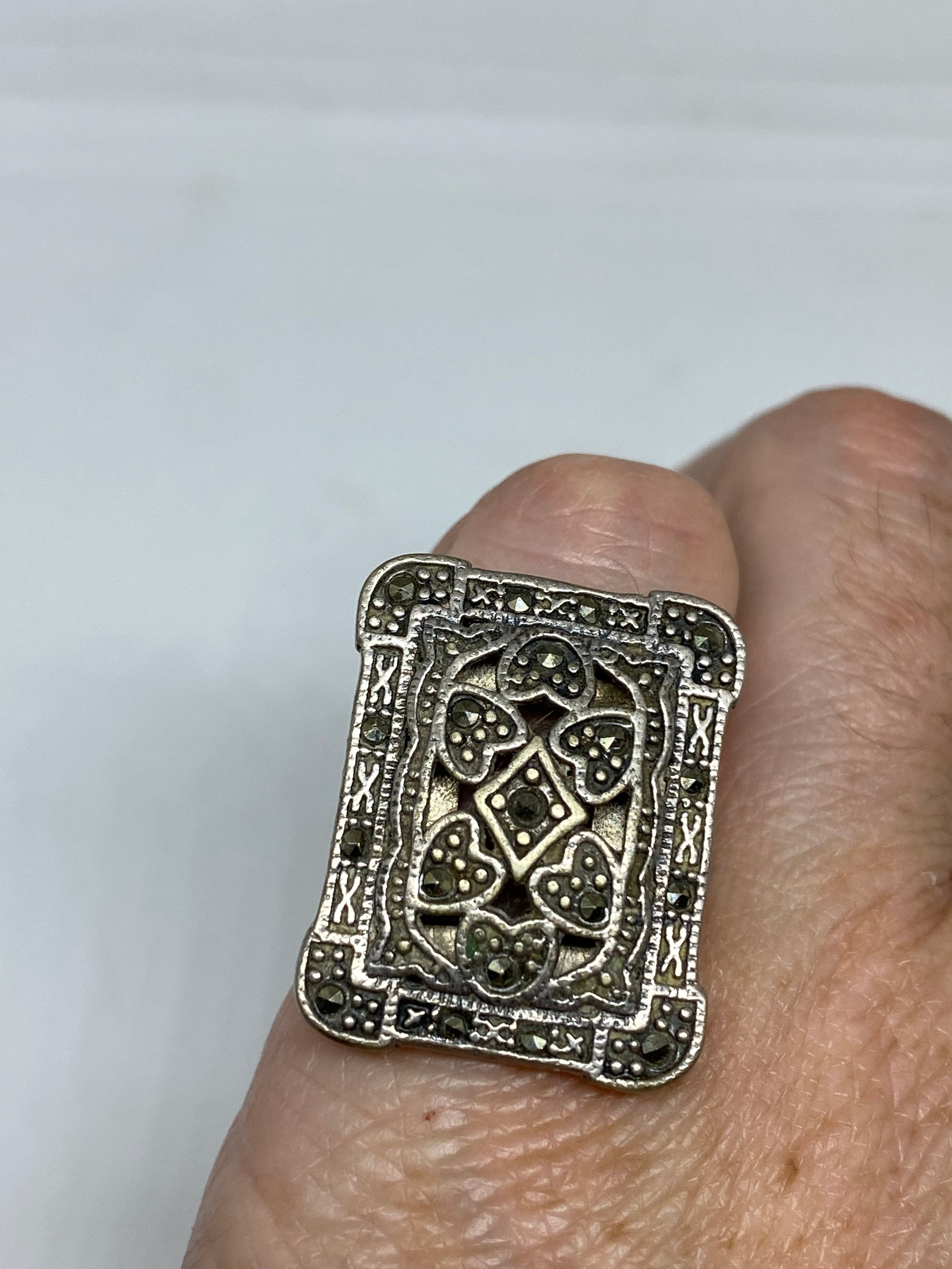 ヴィンテージ シルバー マーカサイト リング [ sterling silver