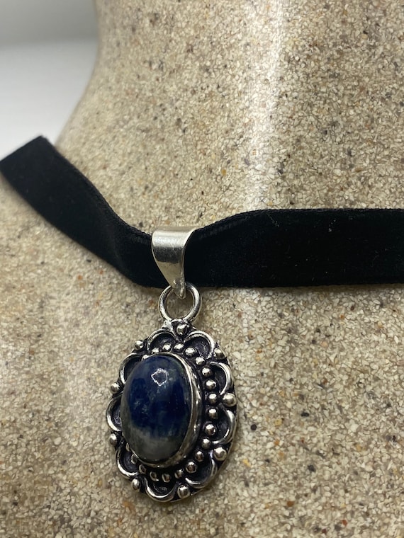 Vintage Blue Lapis Choker Necklace - image 3