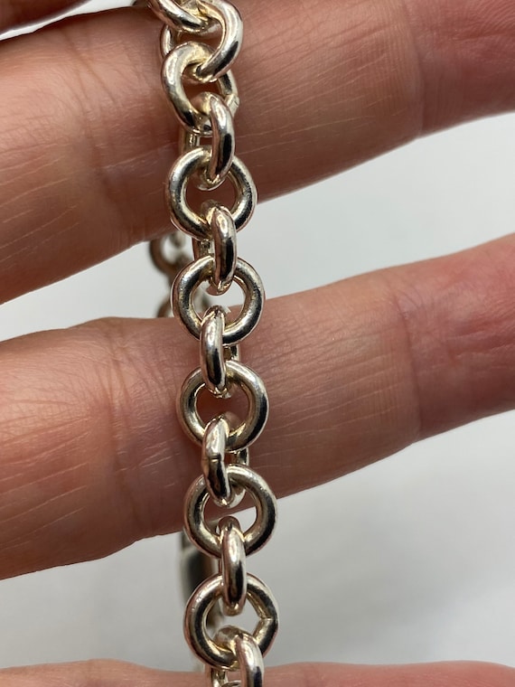 Vintage 925 Sterling Silver Chain Link Charm Brac… - image 2