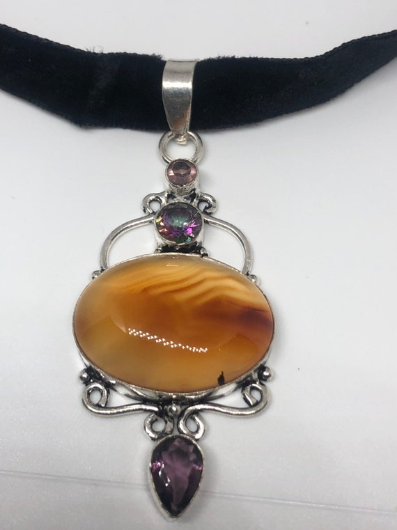 Vintage Handmade Gothic Styled Silver Finished Ge… - image 4