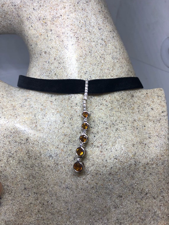 Vintage Handmade Sterling Silver Golden Citrine P… - image 3