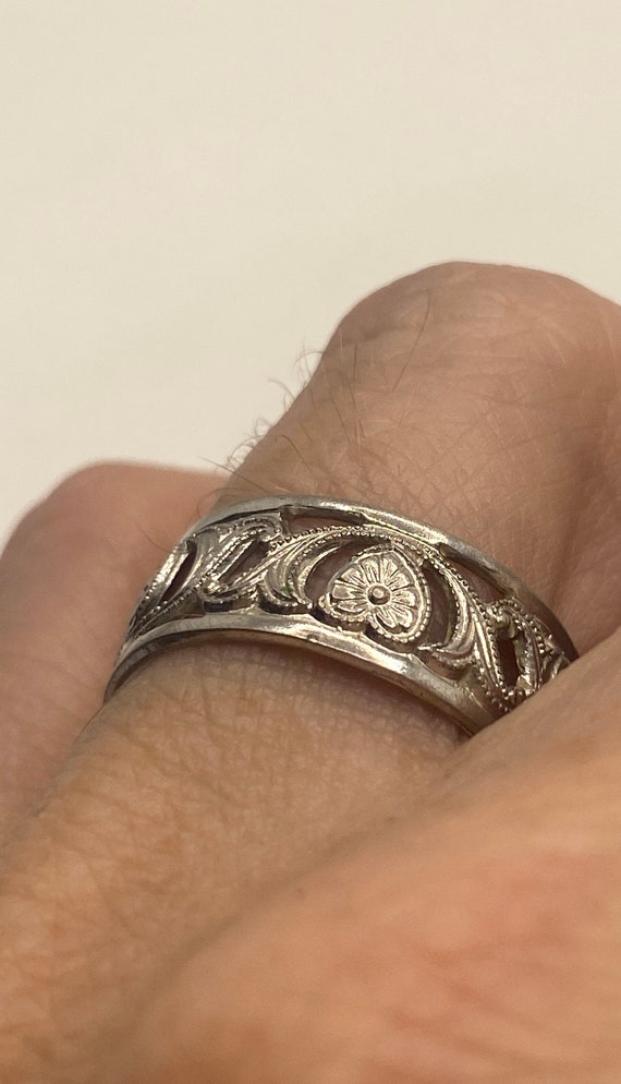 Vintage Wedding Thumb Band Ring 925 Sterling Silver Size 8 Etsy