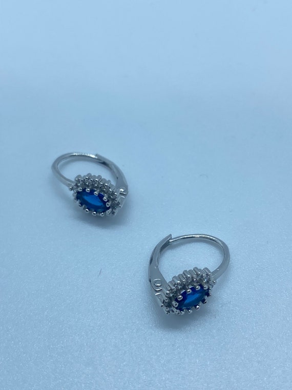 Vintage Blue Iolite Earrings 925 Sterling Silver … - image 2